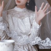 Vestido de novia estilo victoriano con detalles de perla Callina