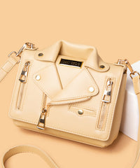 Black Zippered Faux Leather Messenger Bag YR025