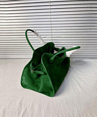 Green Large Capacity Suede Tote Handbag