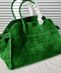 Green Large Capacity Suede Tote Handbag