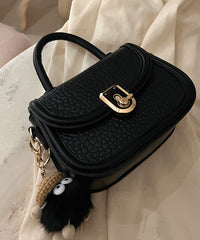 Milk White Cute Little Doll Faux Leather Mini Tote Handbag