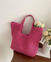 Green Versatile Large Capacity Straw Woven Shoulder Bag