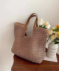 Green Versatile Large Capacity Straw Woven Shoulder Bag