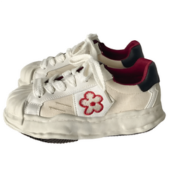 Flower Embroidery Melting Platform Aesthetic Sneakers