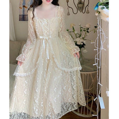 Vestido de princesa de encaje de hada primaveral de Frosty Garden