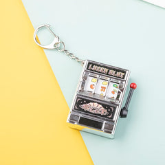 Mini Slot Machine Anti Stress Toy Keychain