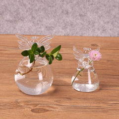 Angel Time Transparent Glass Vase