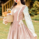 Vestido estilo cottagecore vintage a cuadros Honeyfield