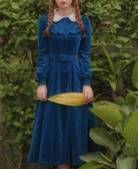 Vestido de pana de bruja de cabaña Morena Blues