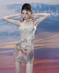 Minivestido renacentista Angelcore en el cielo