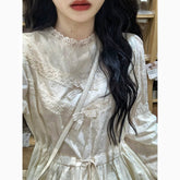 Vestido de hada campestre con bordado de encaje Clarissa