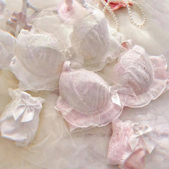 Spitzenrüschen Kawaii Puppe Romantisches Royalcore Prinzessin Dessous Set