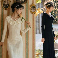 Vestido de punto vintage con diseño de corazón acogedor