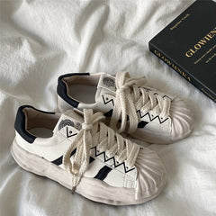 Indie Authentic Embroidery Lace Up Aesthetic Sneakers Shoes