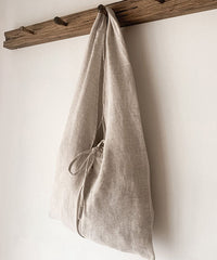 Japanese Style Linen Large Capacity Lace Up Shoulder Bag YR024