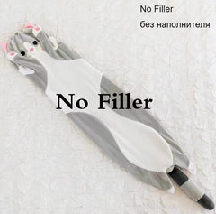 Kawaii Long Cat Pillow Cat Plush Toy skin Doll Soft Sleep Pillow Cute Nap Pillow Home Decor Birthday Gift for Girls