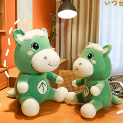Kawaii Plush Toy Cute Green Horse Doll Cartoon Animal Pony Cloth Doll Pillow Car Bedroom Health Lucky Christmas/Birthday Gift