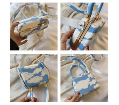 Leather Faux Hand Boxy Bag Plain