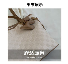 Argyle Pattern Tote Bag + Horse Charm