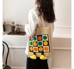 Tote Face Smiley Bag Crochet