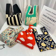 Patterned Tote Knit Bag