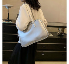 Leather Plain Faux Carryall Bag