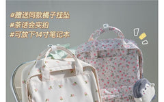 Floral Print Backpack / Bag Charm / Coin Purse / Set