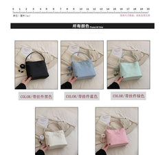 Letter Embroidered Shoulder Bag / Bag Charm / Set