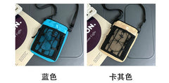 Drawstring Mesh Panel Crossbody Bag