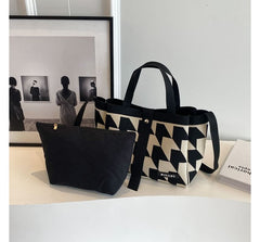 Top Handle Patterned Crossbody Bag + Pouch