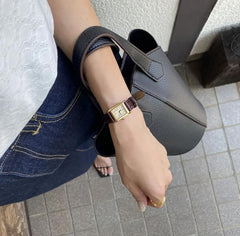 Leather Bucket Plain Bag Faux