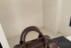 Faux Bag Top Leather Crossbody Plain Handle