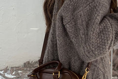 Faux Bag Top Leather Crossbody Plain Handle