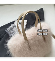 Fluffy Top Handle Crossbody Bag
