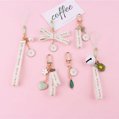 Floral Lace Alloy Bag Charm Keyring