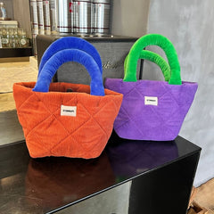 Small Bag Tone Two Tote Quilted Corduroy
