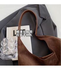 Faux Leather Tote Bag + Pouch