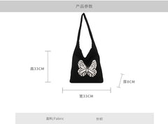 Butterfly Jacquard Knit Tote Bag