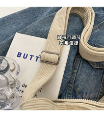 Corduroy Striped Tote Bag