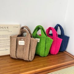 Fluffy Handle Crossbody Top Bag
