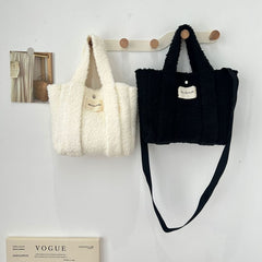 Fluffy Handle Crossbody Top Bag