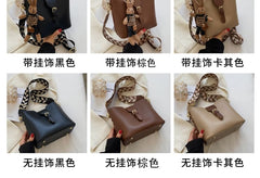 Faux Leather Bucket Bag / Bag Charm / Set