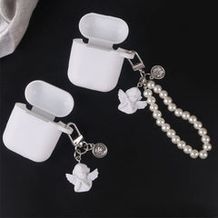 Angel Faux Alloy / Faux Pearl Bag Charm Keyring