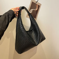 Shoulder Woven Faux Leather Bag