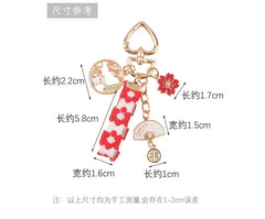 Rabbit Sakura Strap / Faux Pearl Bag Charm Keyring