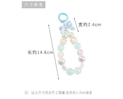 Bow Faux Pearl Bag Charm Keyring