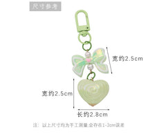 Bow Heart Acrylic Bag Charm Keyring