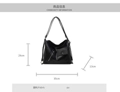 Bag Faux Tote Multi-Pocket Leather