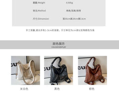 Bag Faux Tote Multi-Pocket Leather