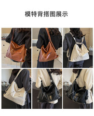 Bag Faux Tote Multi-Pocket Leather
